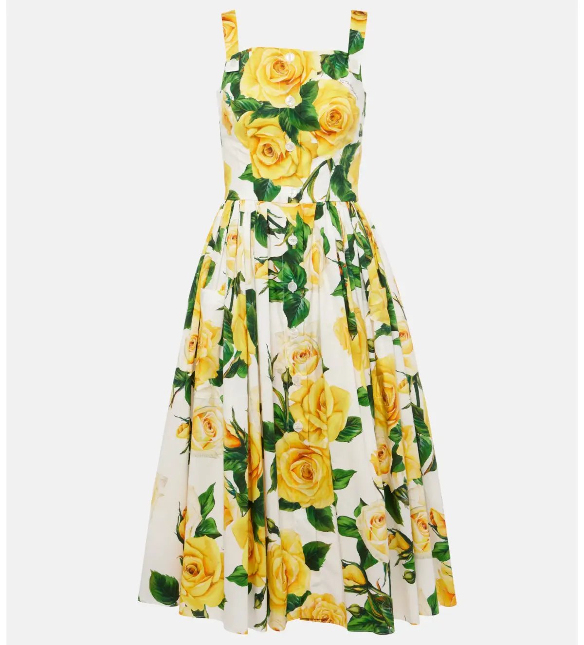 Dolce&Gabbana Rose Print Cotton Poplin Midi Dress AU 10 photo 5