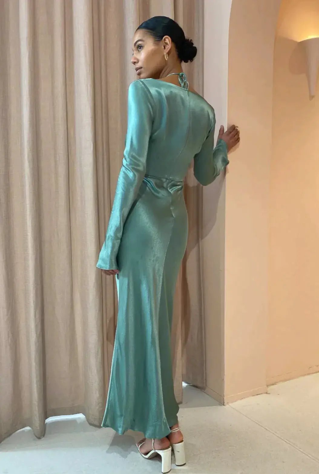 Bec & Bridge Malyka Long Sleeve Maxi Dress in Moss Green Size 8 photo 3