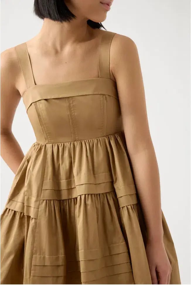 Aje Sight Bow Mini Dress Brown Size 10 photo 2