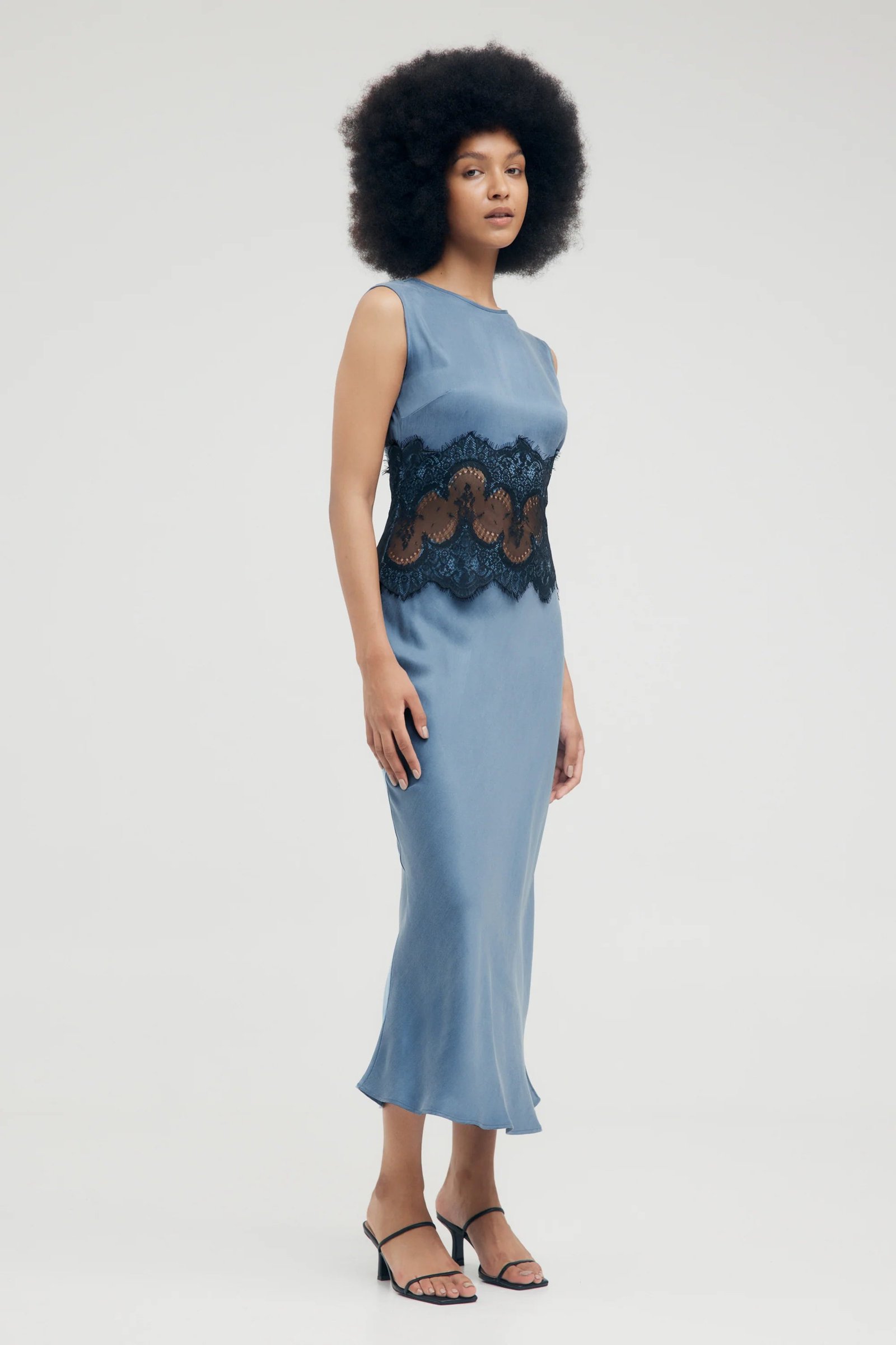 THIRD FORM VISIONS LACE TRIM TANK DRESS - SAPPHIRE photo 5