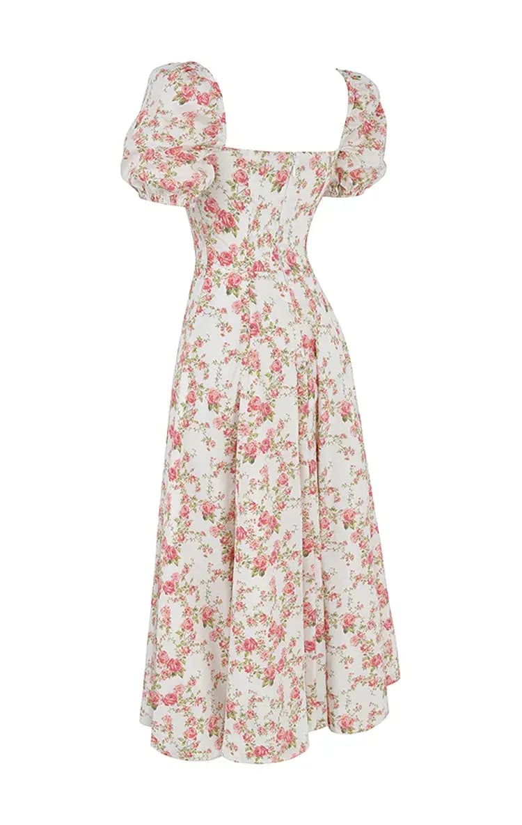 House of CB Rose Print Puff Sleeve Midi Sundress Floral Size L/AU 12 photo 5