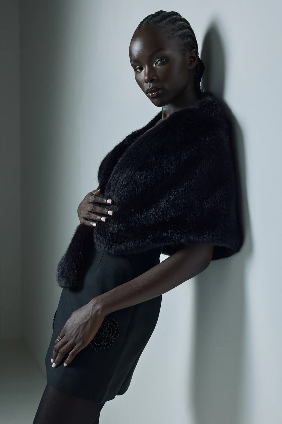 UNREAL FUR YASMIN WRAP - BLACK photo 6