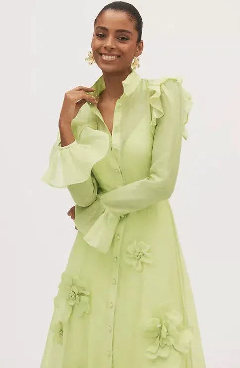 Leo Lin Katrina Butterfly Midi Chartreuse Size AU 12 photo 2