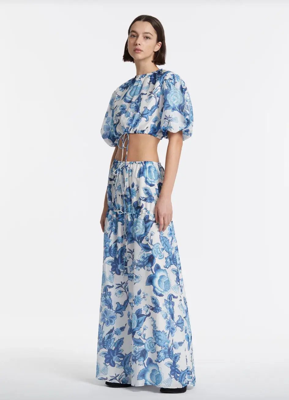 Sir The Label Amaris Puff Sleeve Top & Gathered Skirt Set Floral Size 0 / Au 6 photo 2