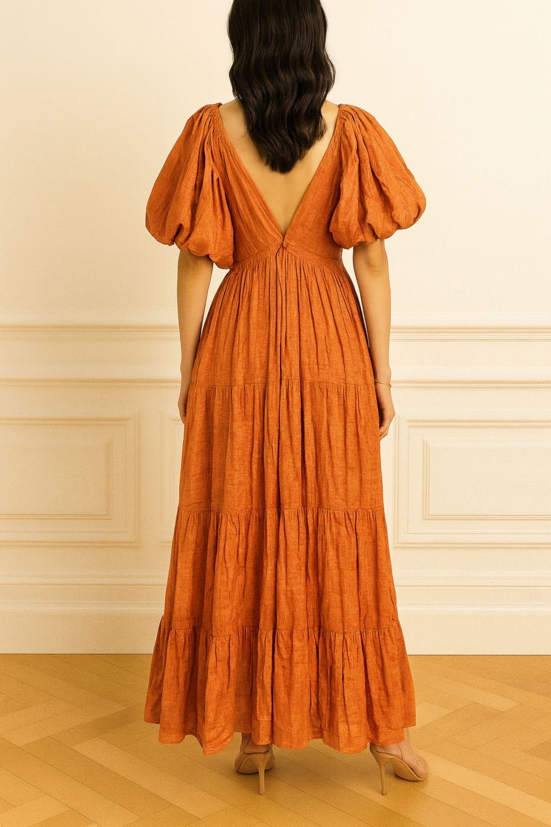 Long Gown in Papaya photo 2