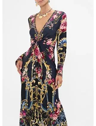 Camilla Long V Neck Twist Front Jersey Dress Size 14/L photo 4