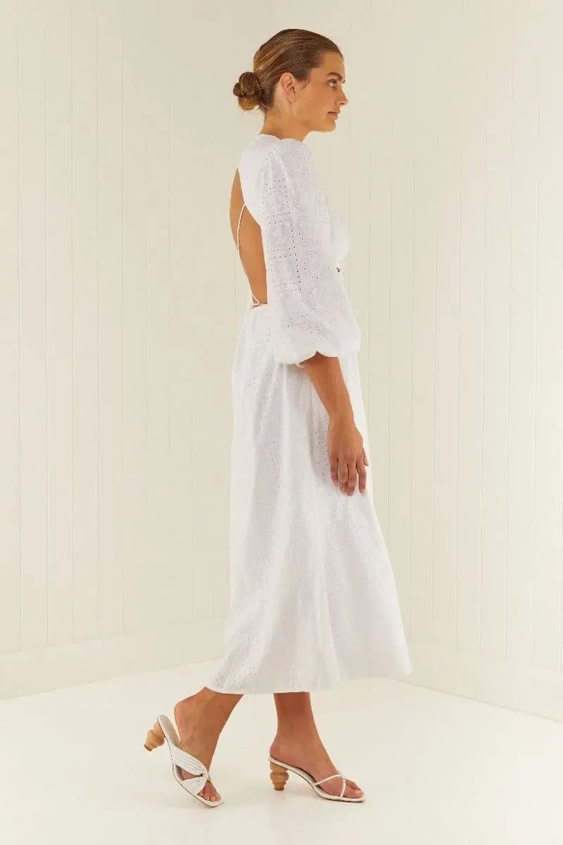 Palm Noosa Domino Dress in White Size 14 photo 2