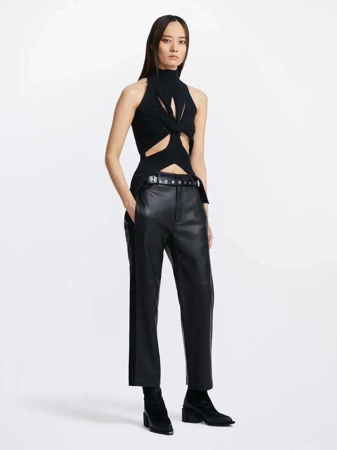 Dion Lee Muscular Twist Tank Black Size 6 photo 4