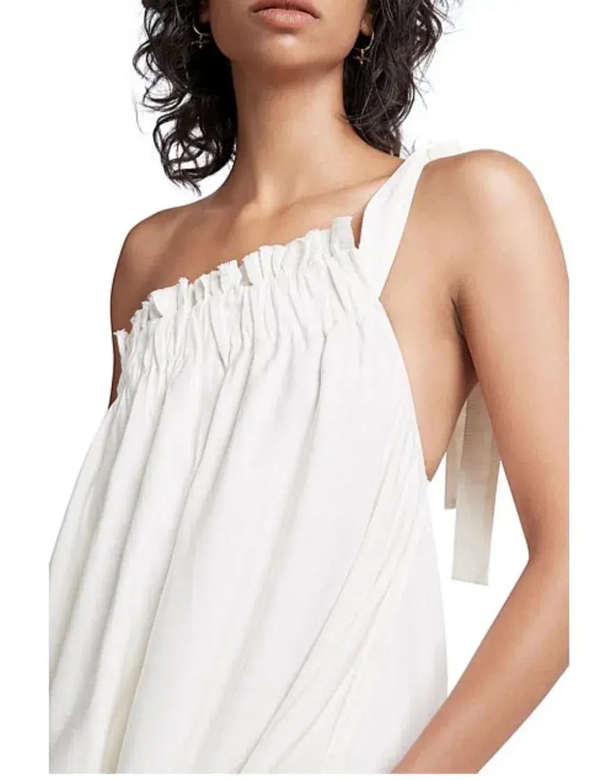Aje Rarity One Shoulder Midi Dress White Size 10 photo 2