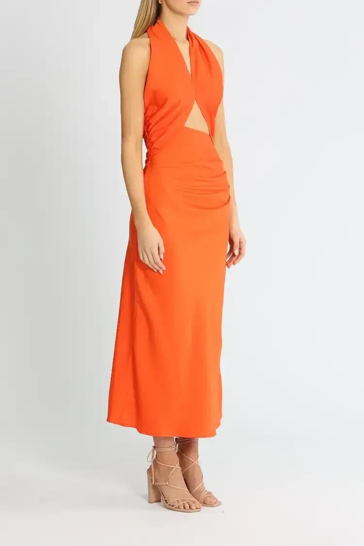 Misha Linnea Midi Dress Orange Size 12/L photo 2