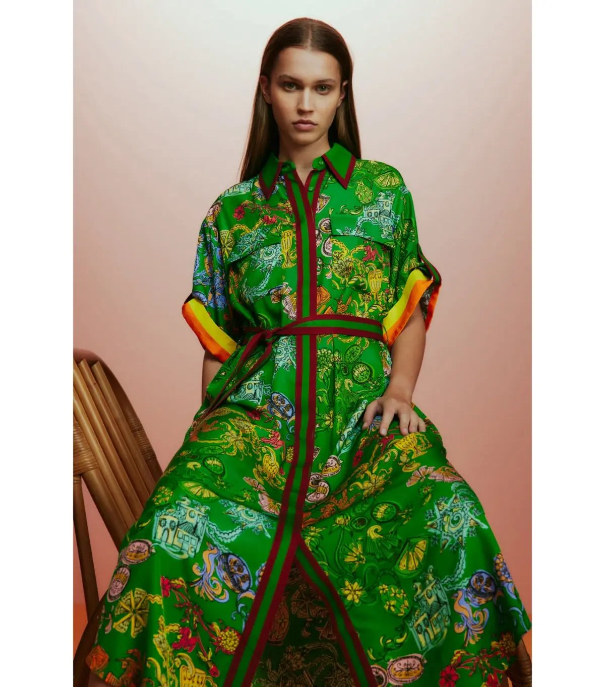 Alemias Fiesta Shirt Dress Green Size AU 10 photo 3