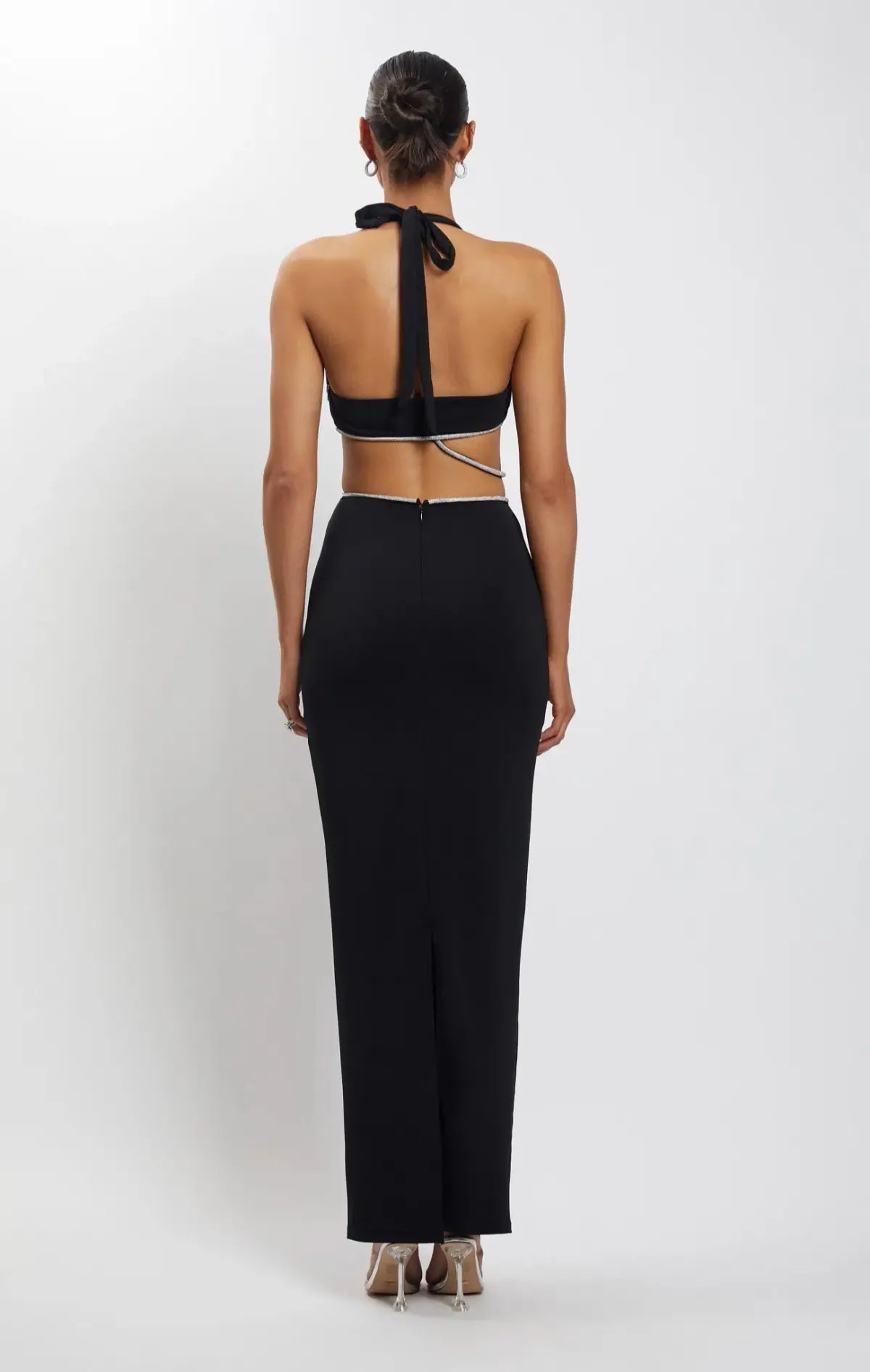 Meshki Nicha Diamanté Cut Out Maxi Dress Black Size M / AU 10 photo 2