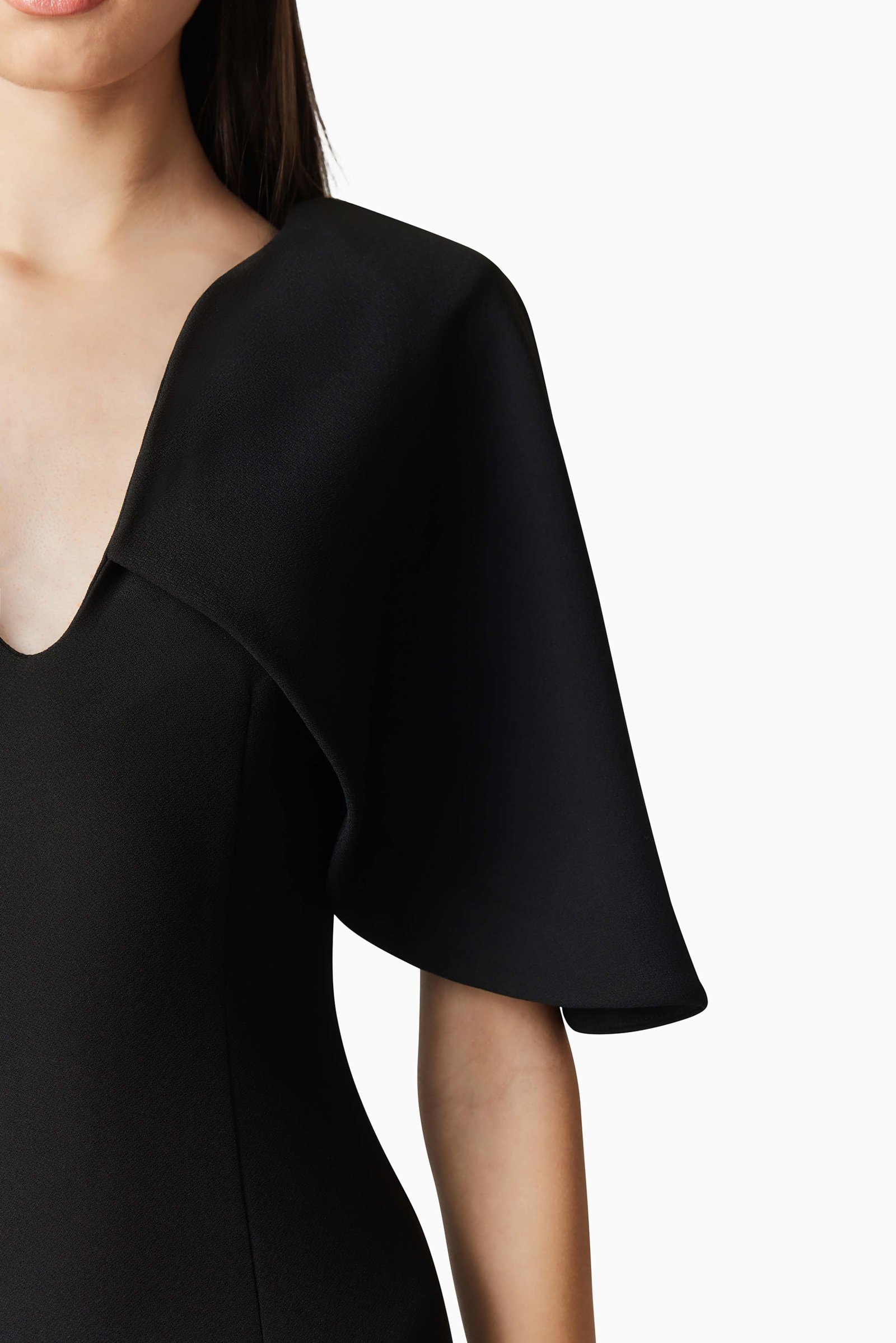 ELLIATT GIA CAPE MIDI DRESS - BLACK photo 6