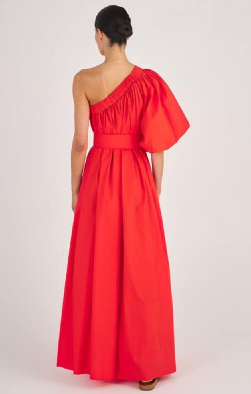 Oroton One Shoulder Dress In True Red photo 2