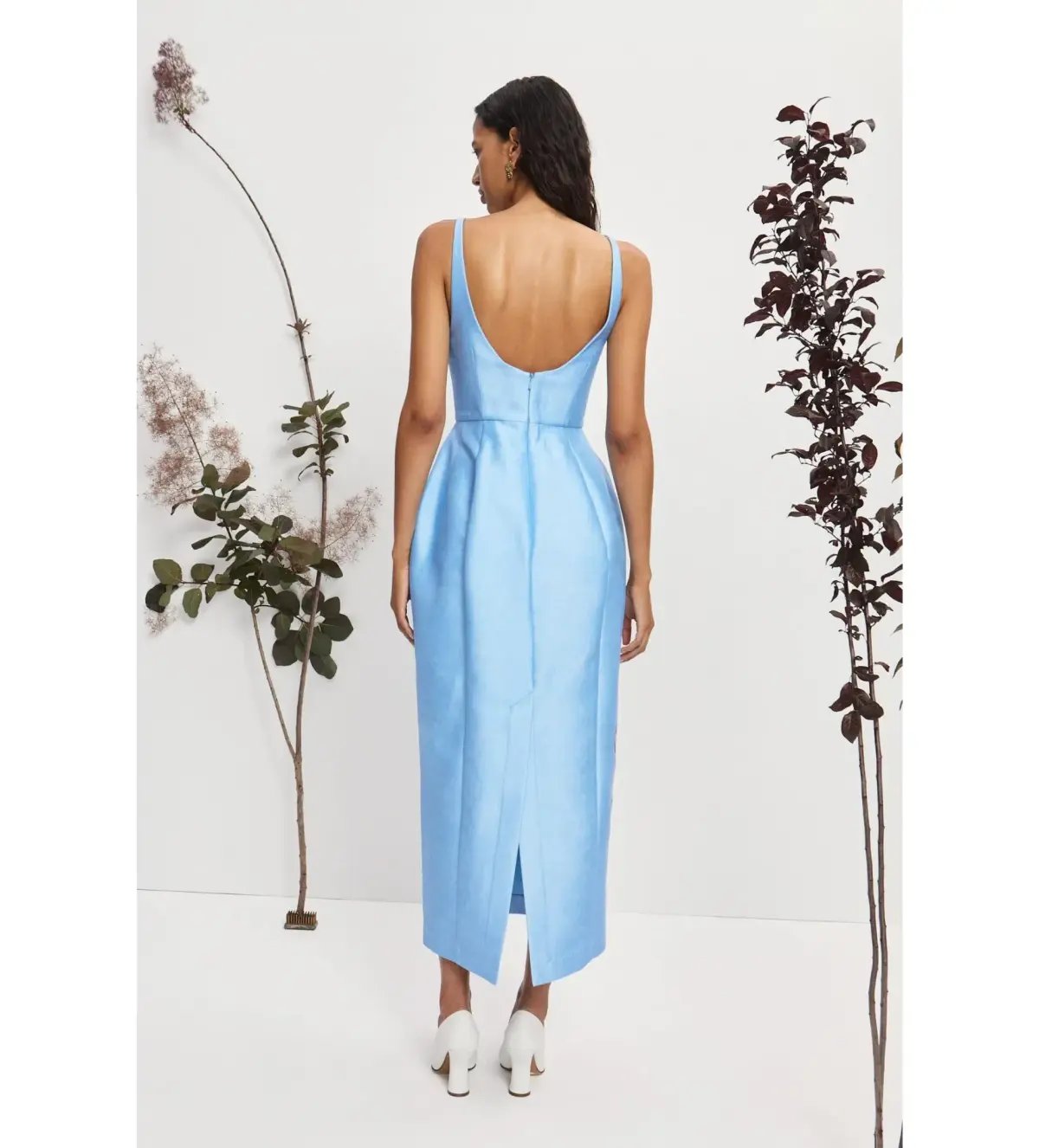 Alemais Donata Taffeta Maxi Gown Blue Print Size AU 10 photo 3