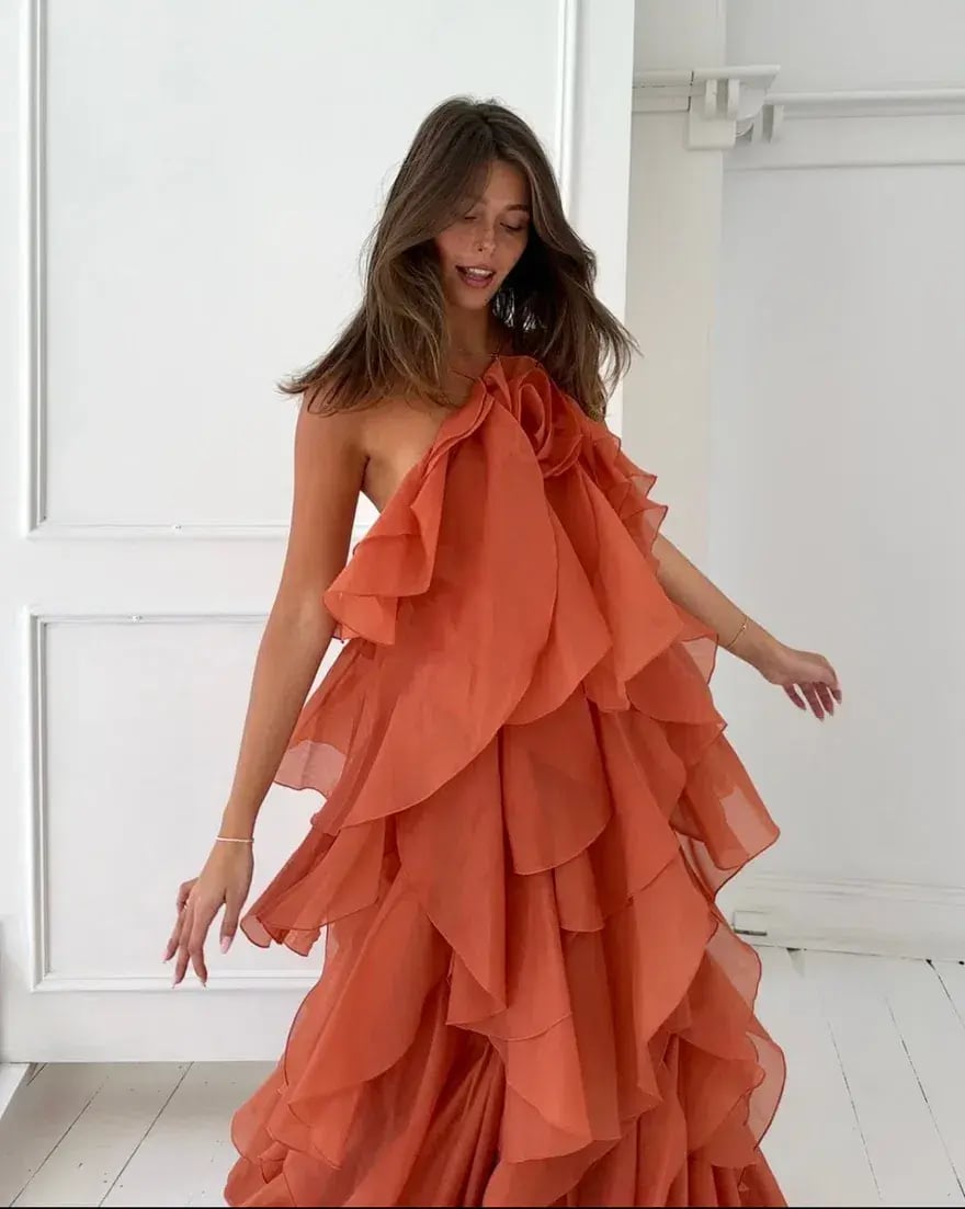Aje Pandorea Maxi Dress Coral Clay Size AU 14 photo 6
