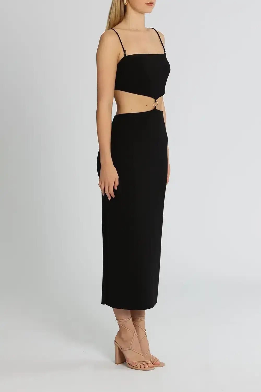 Bec & Bridge Alba Cut Out Midi Dress Black Size 10 photo 2