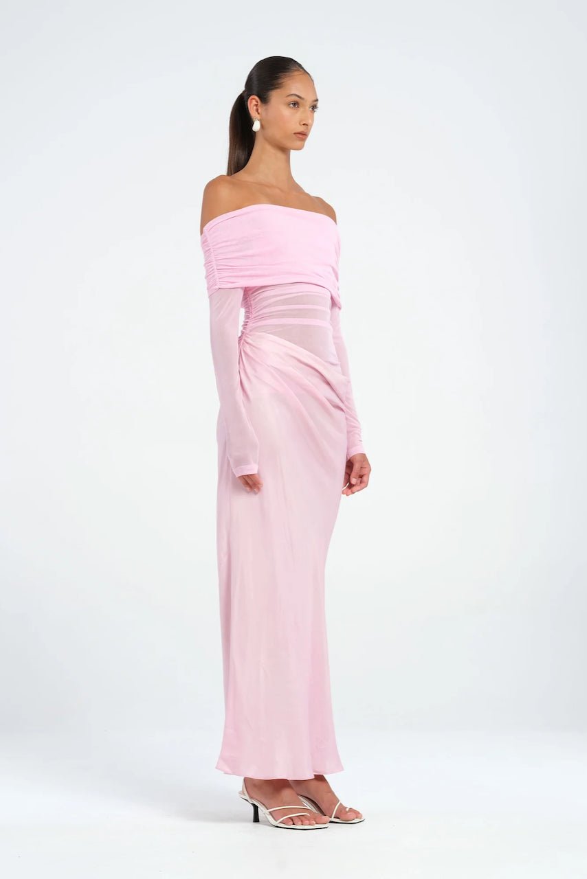 Benni Yasmin Off-Shoulder Maxi Dress - Baby Pink photo 3