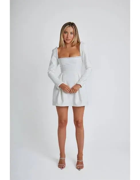 Odd Muse The Ultimate Muse Pearl Mini Dress White Size 10 photo 4