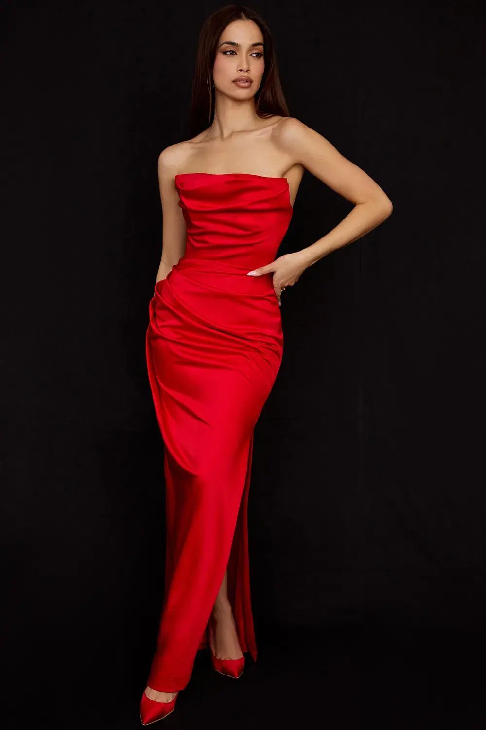 House Of CB Adrienne Strapless Corset Dress Scarlet Red Size M / AU 10 photo 7