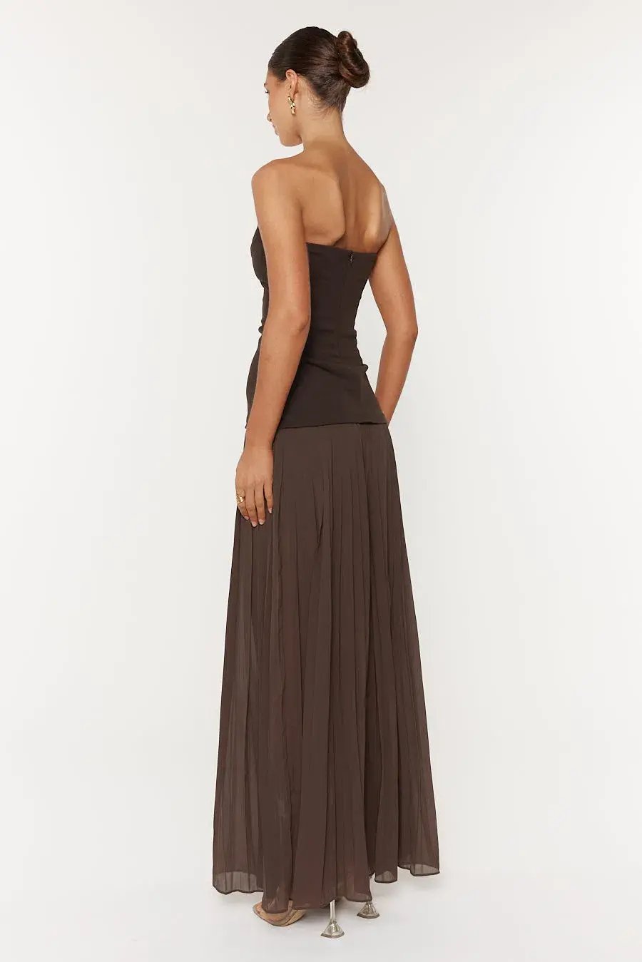 She Is Olla Nicolette Maxi Gown in Espresso Brown Size AU 8 photo 3