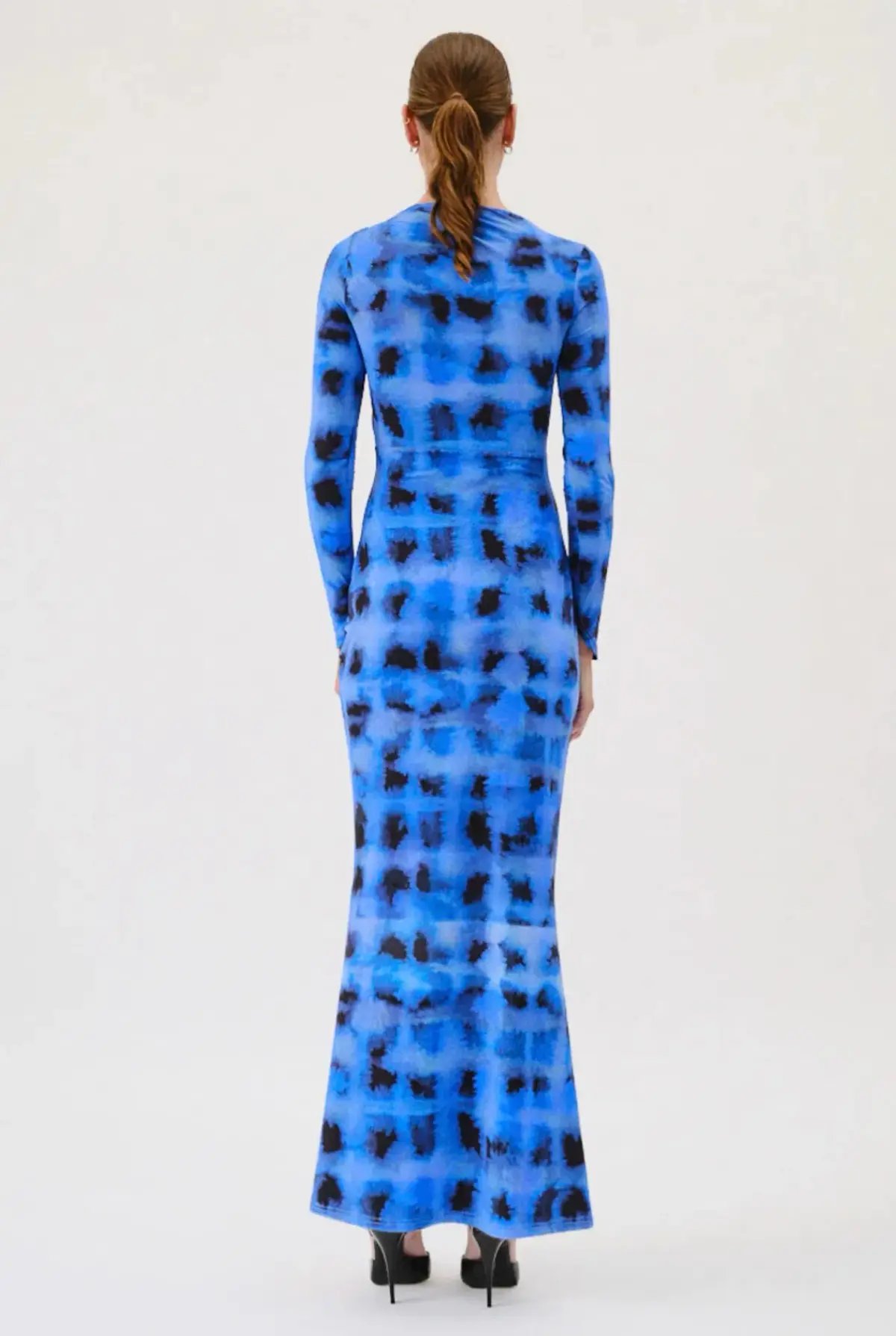 Suboo Shibori Long Sleeve Ruched Maxi Dress Blue Size S / AU 8 photo 2