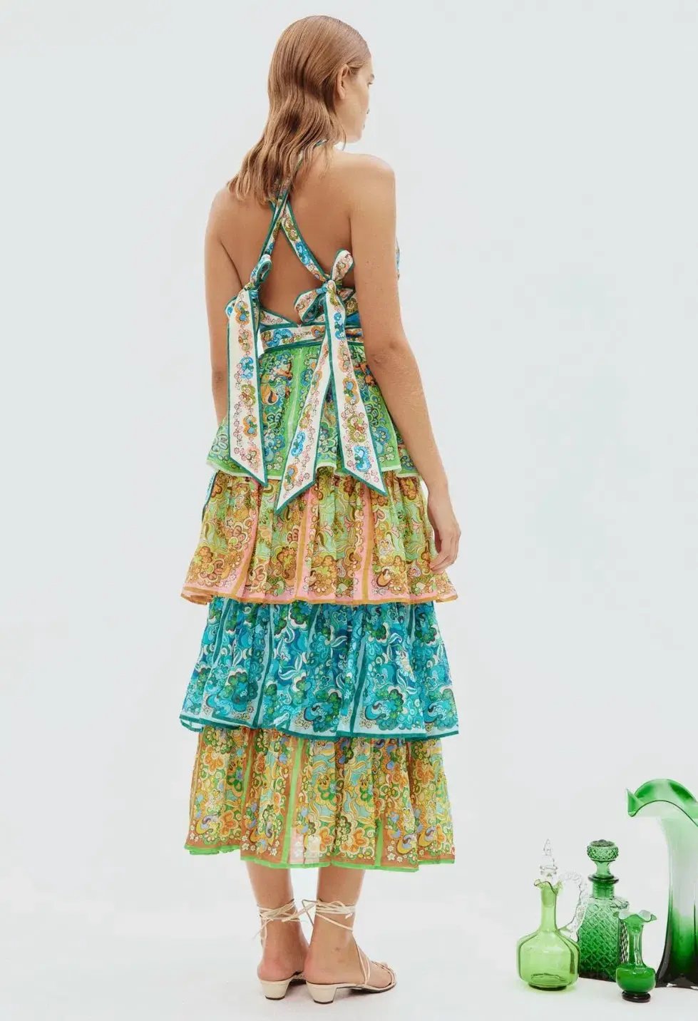 Alemais Dreamer Halter Tier Dress in Multi Size 10 photo 3