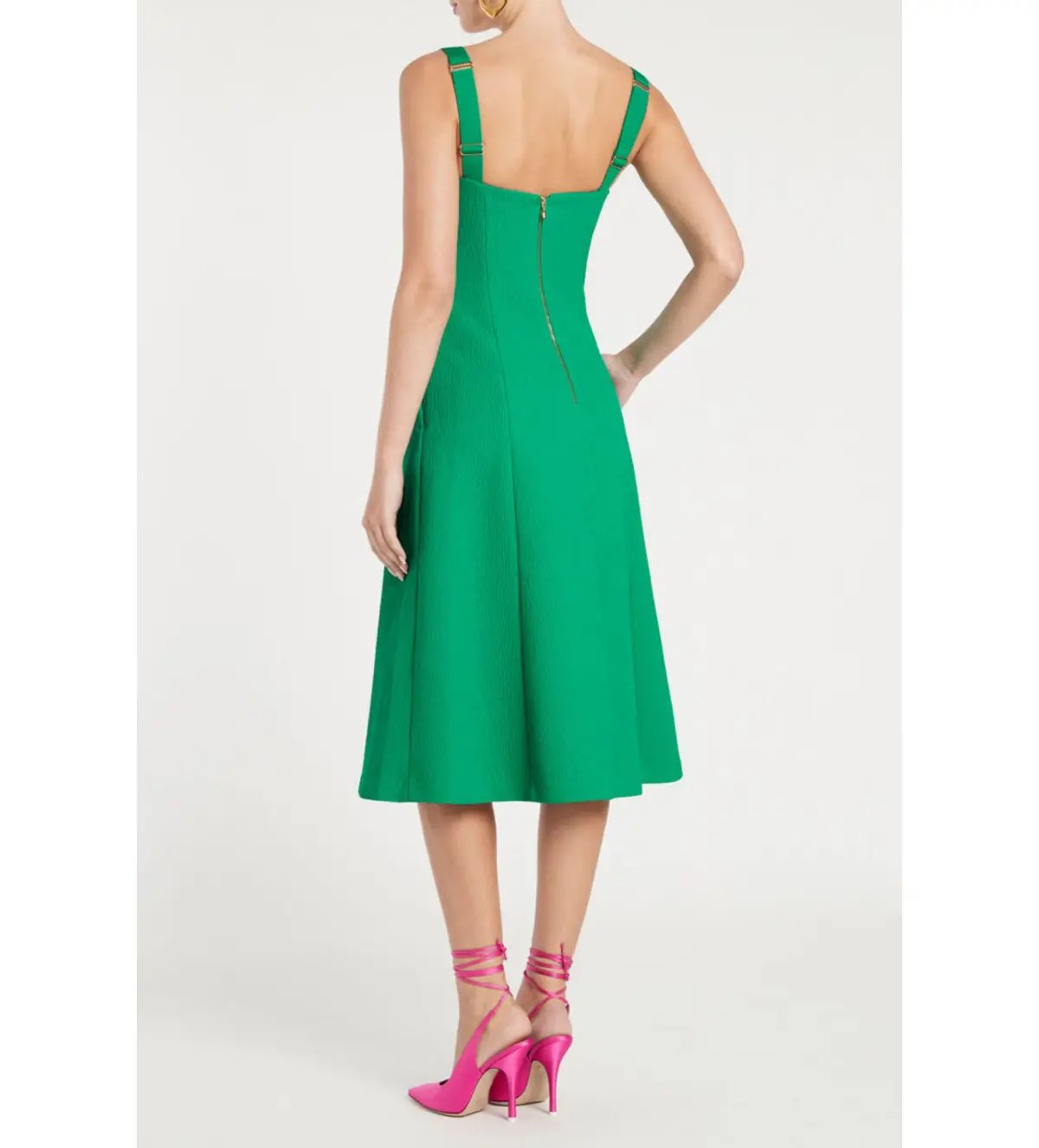 Rebecca Vallance Dionne Midi Dress Golf Green Size 14 photo 3