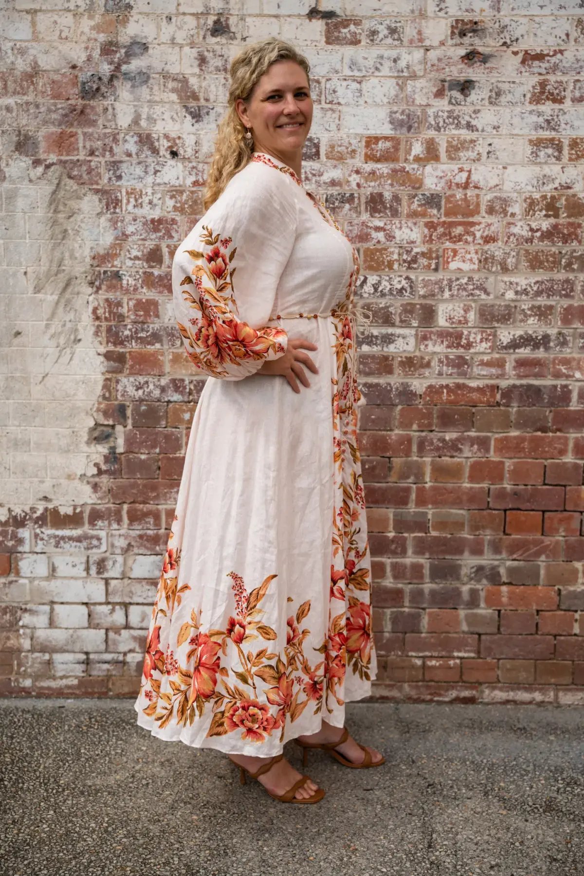 Zimmermann The Vacay Billow Long Dress in Peach Floral Size 4/Au 16 photo 3
