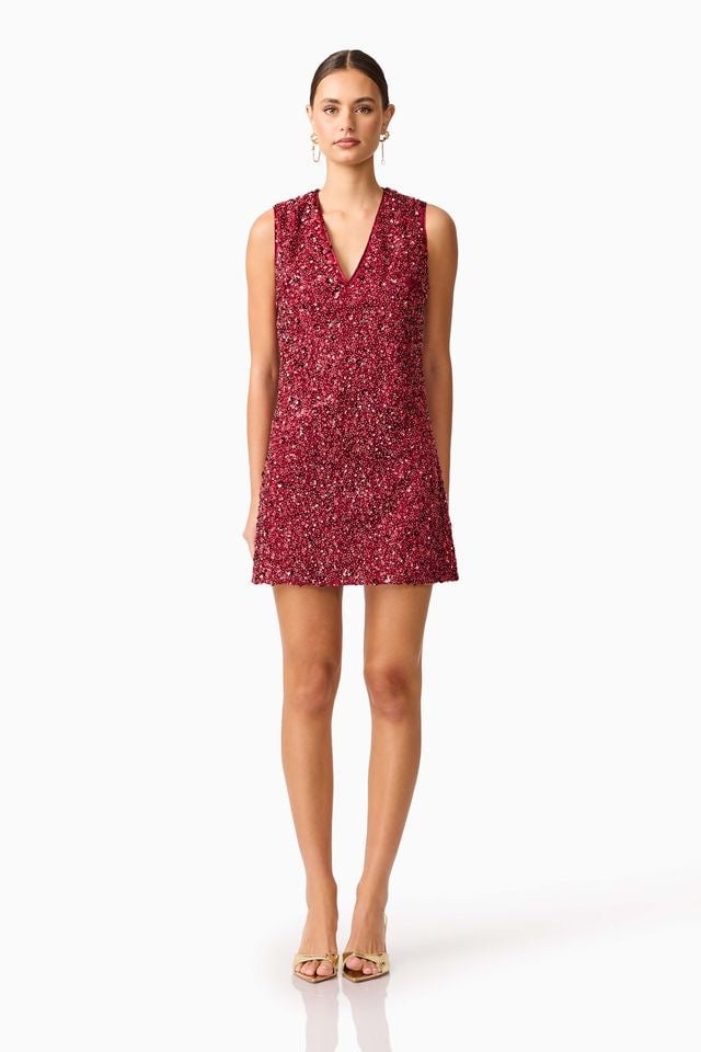 Elliatt Carmen Mini Dress - Berry photo 4