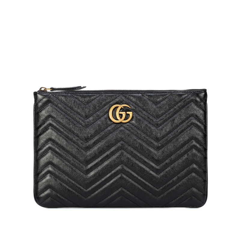 Gucci Gg Quilted Leather Clutch (black) photo 3