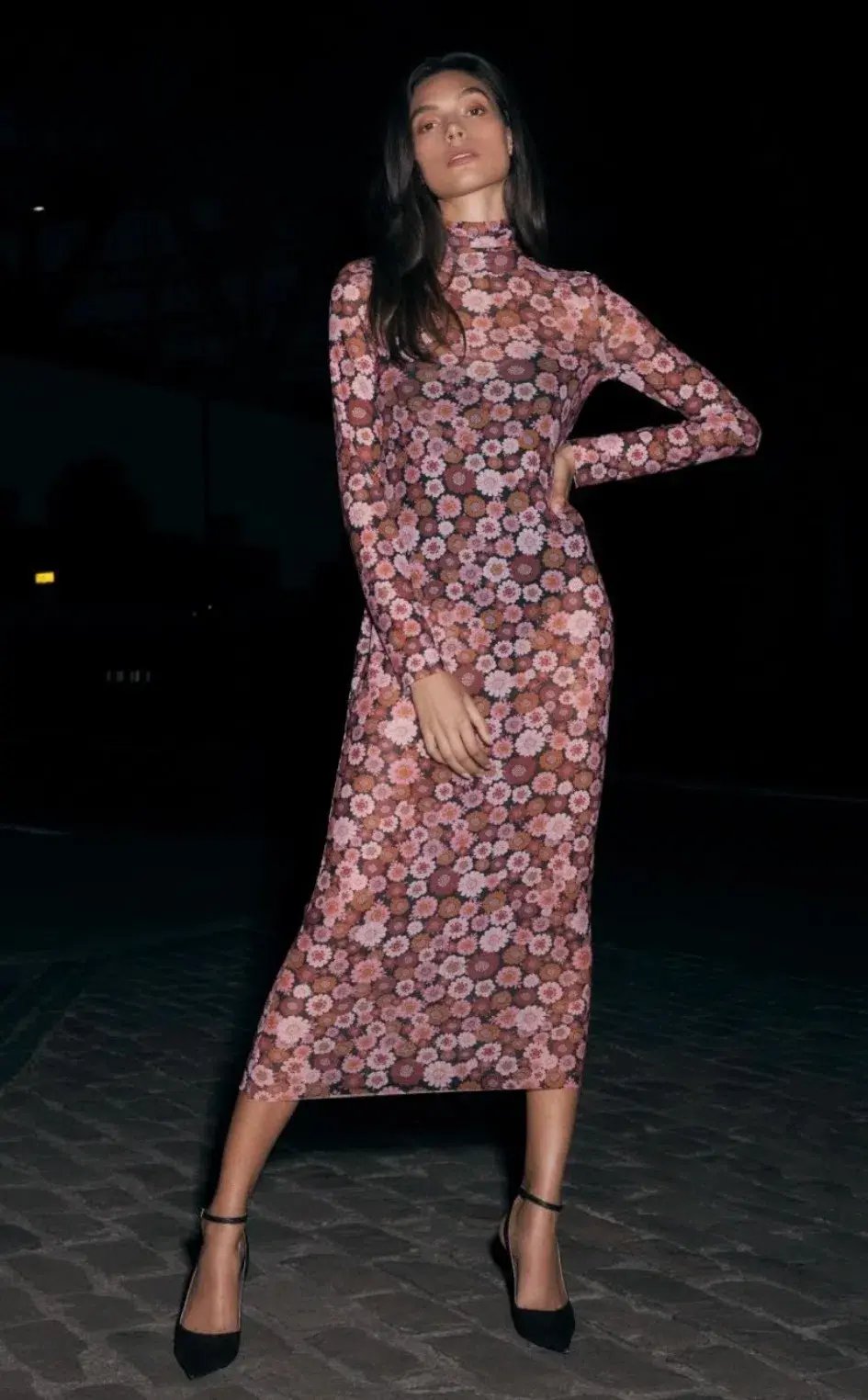 Scanlan Theodore Floral Mesh Dress Pink Size 6 photo 3