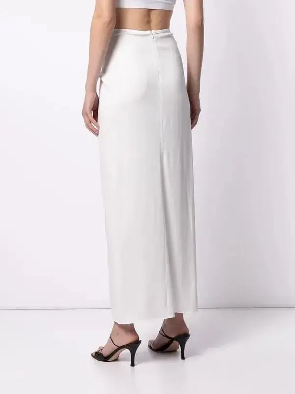 Christopher Esber Ruched Skirt White Size 6 photo 4