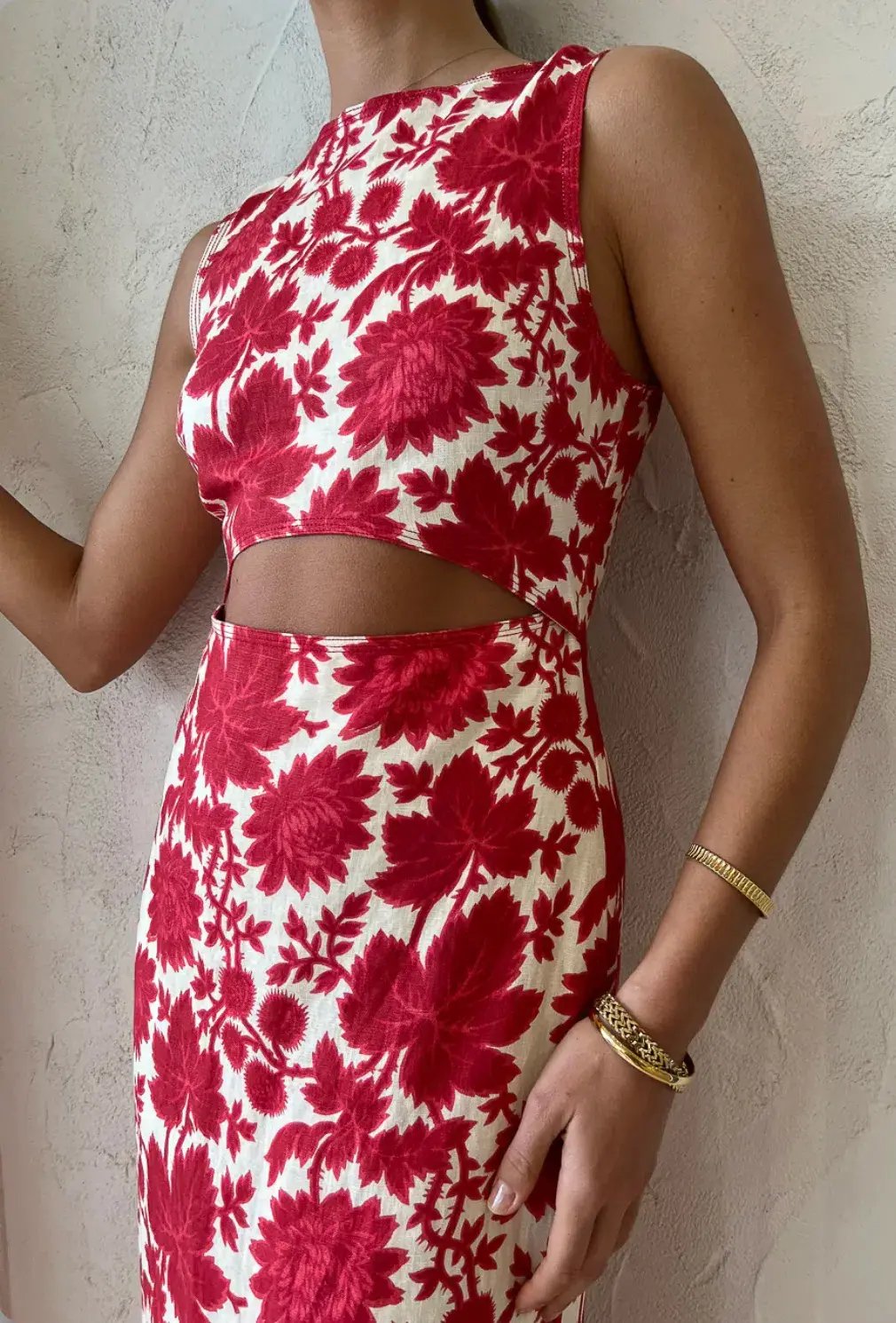 Sir the Label Cinta Cut Out Midi Dress Print Size 3 / AU 12 photo 3