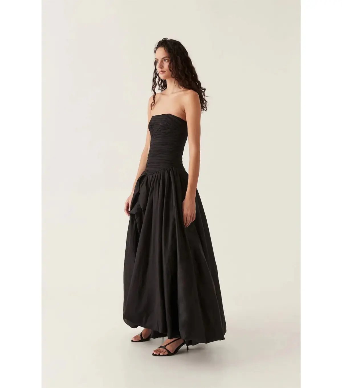 Aje Violet Bubble Hem Maxi Dress Black Size AU 10 photo 5