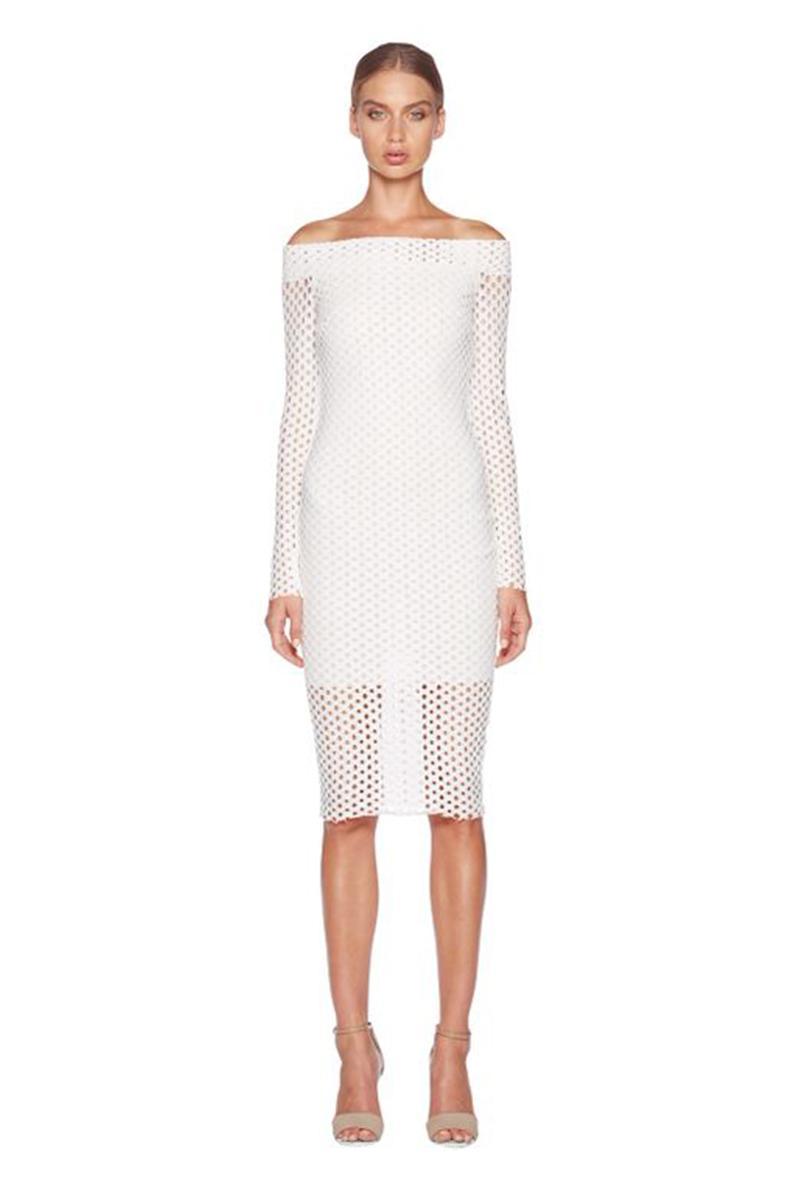 Bec & Bridge Coco Midi Dress White Size 8 photo 3