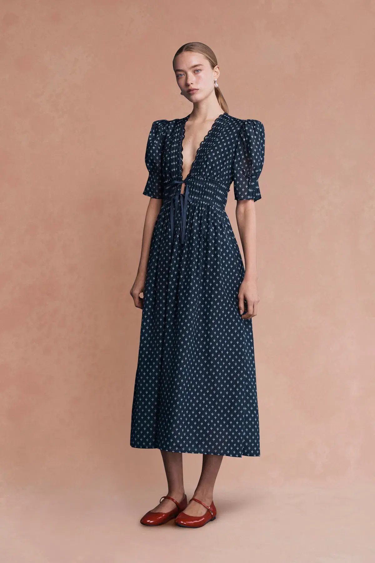 Lovaan Boehm Dress Navy Floral Size 14 photo 3