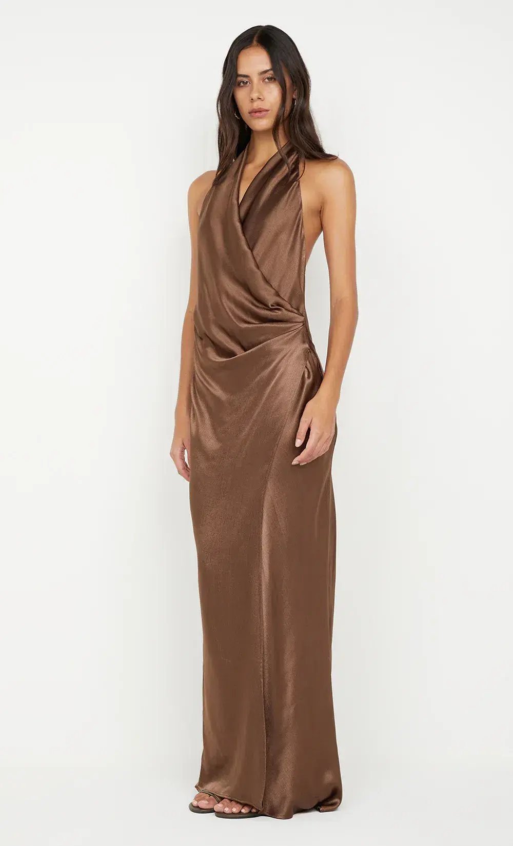 Bec & Bridge Elisia Wrap Maxi Dress Milk Chocolate Size 8 photo 2