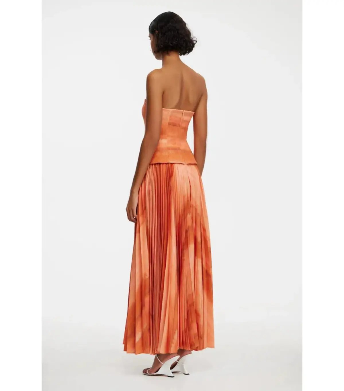 Acler Brayswick Midi Dress in Melon Watercolour Size AU 6 photo 3