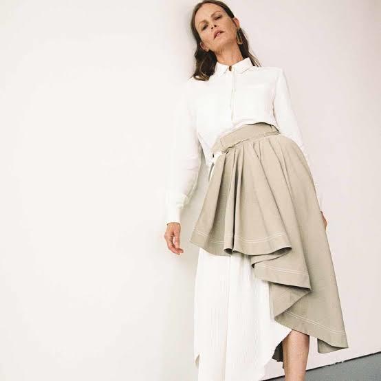 Aje Consonance Skirt White/Brown Size 4 photo 6