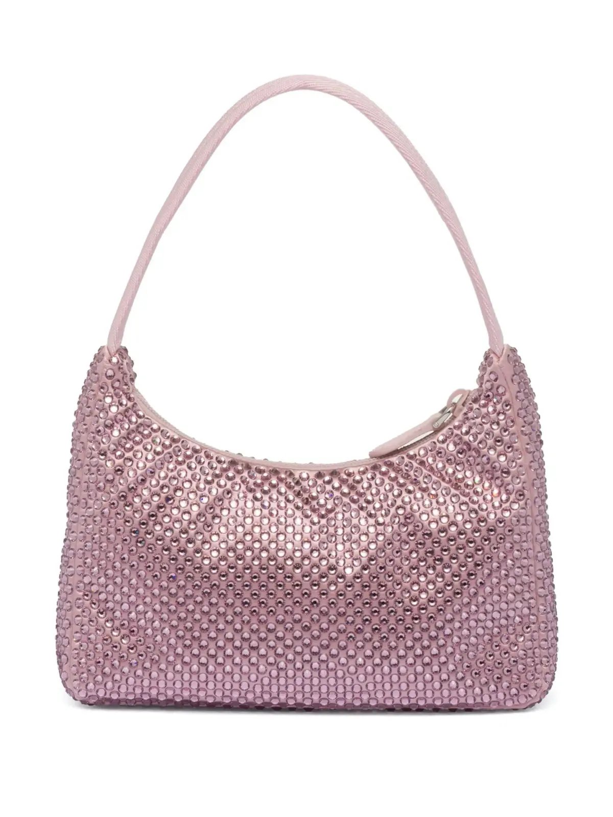 Prada Crystal Satin Mini Hobo Bag Pink photo 2