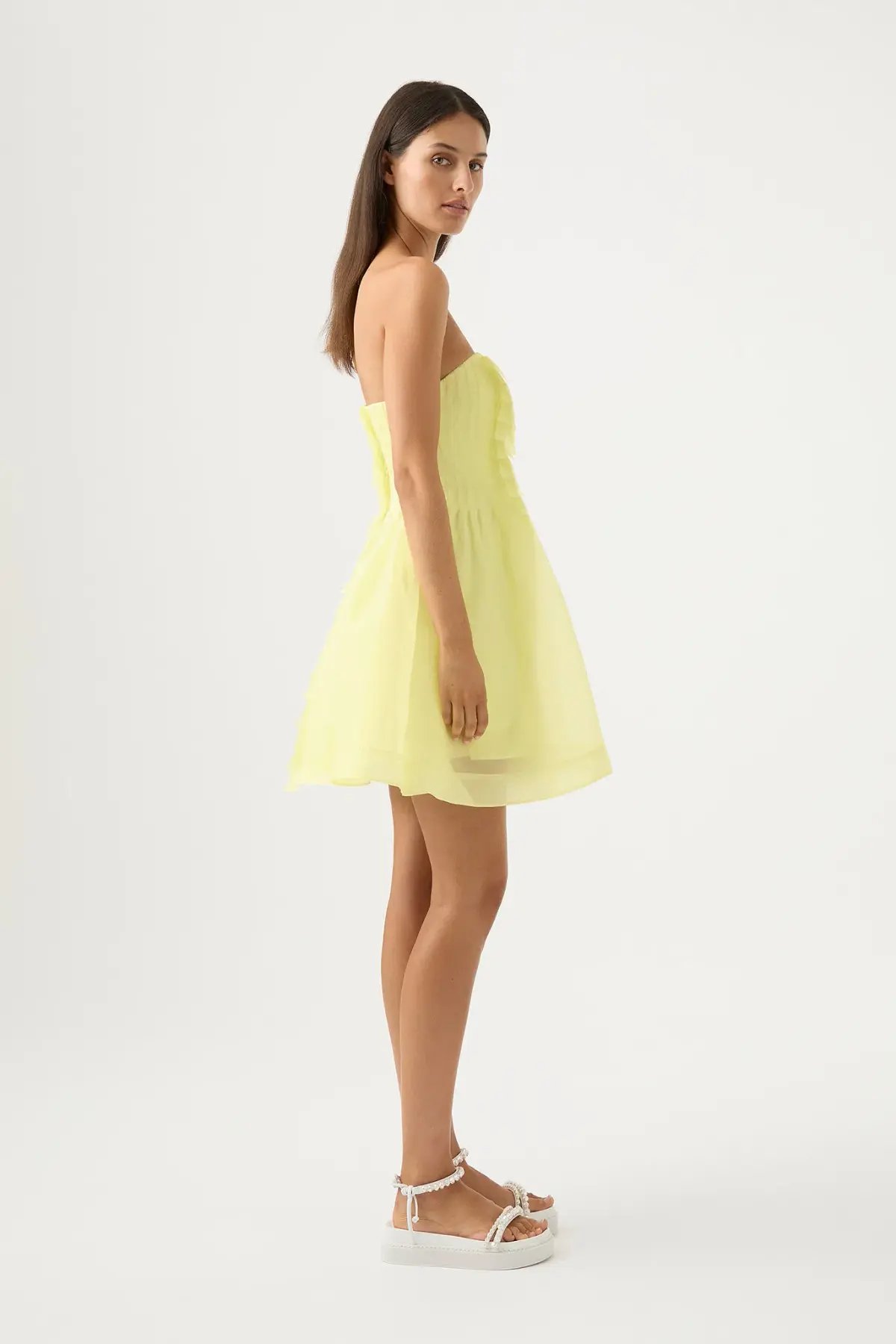 Aje Astrid Mini Dress Yellow Size 10 photo 3
