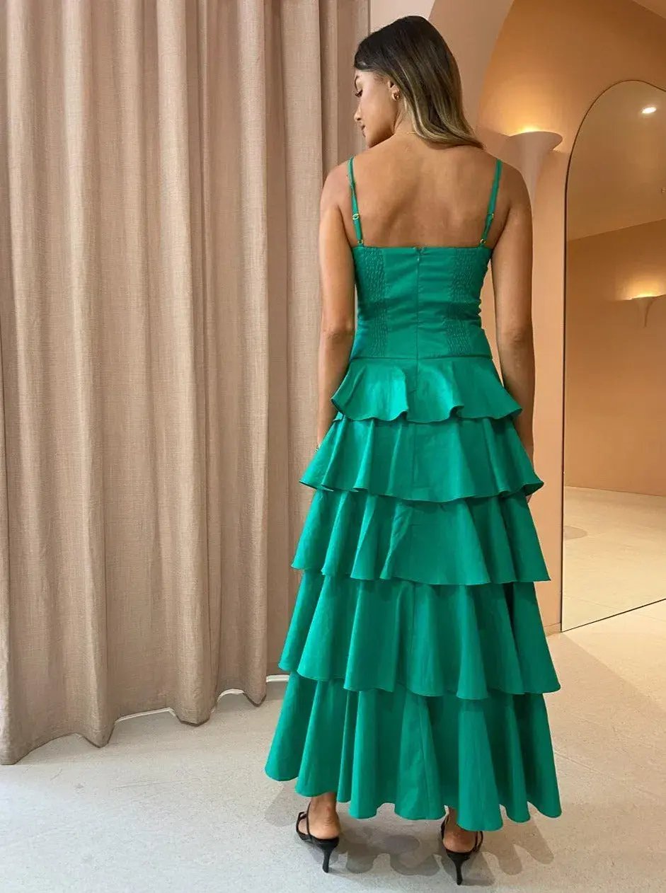 Issy Hope Floats Dress In Jade Green Size 12 photo 3