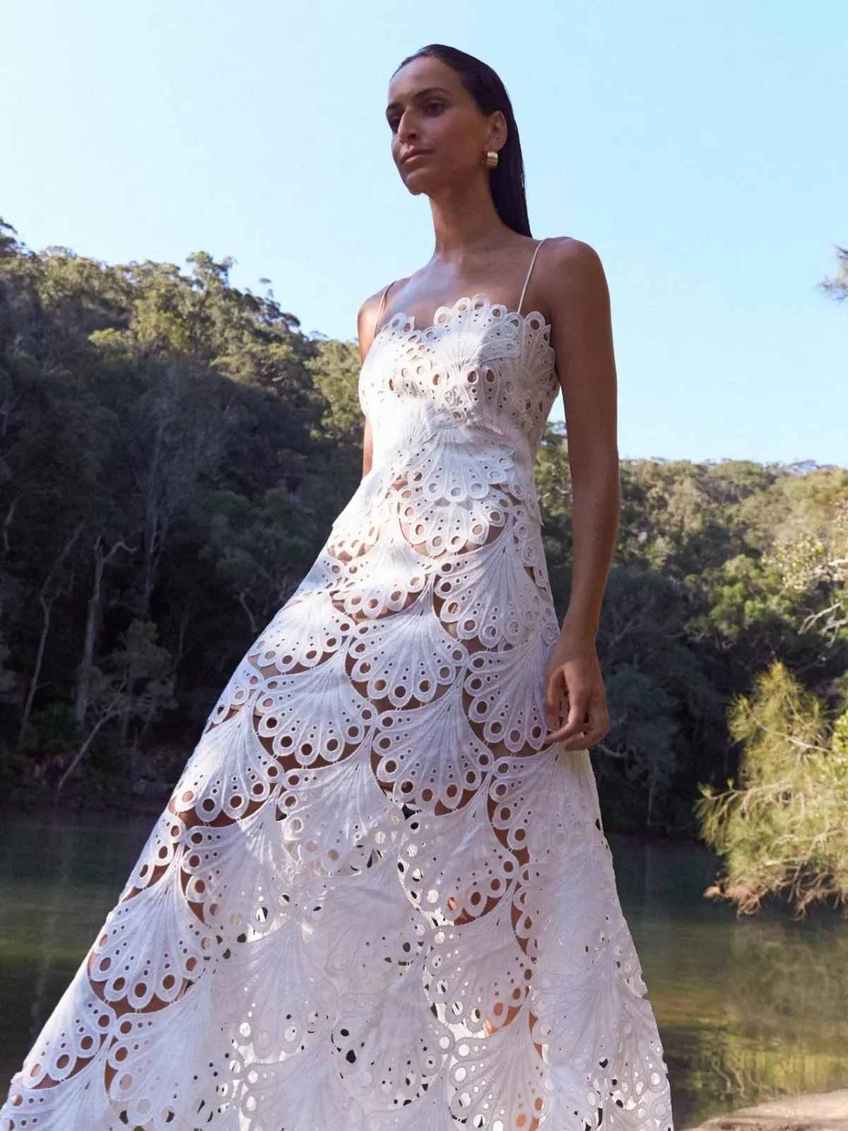 Sheike Ella Lace Maxi Dress White Size 10 photo 3