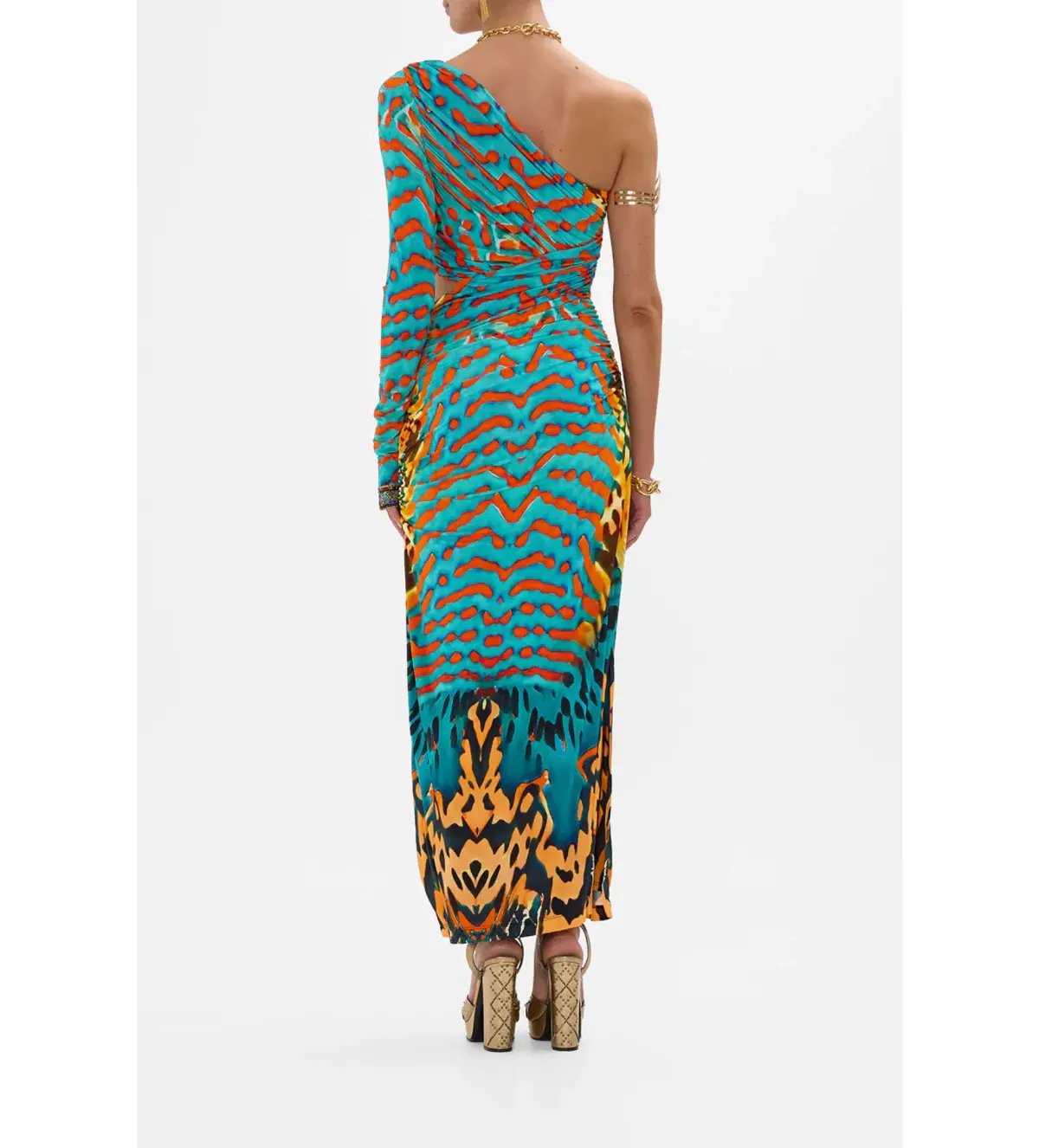 Camilla one shoulder jersey cut out dress Size AU 10 photo 3