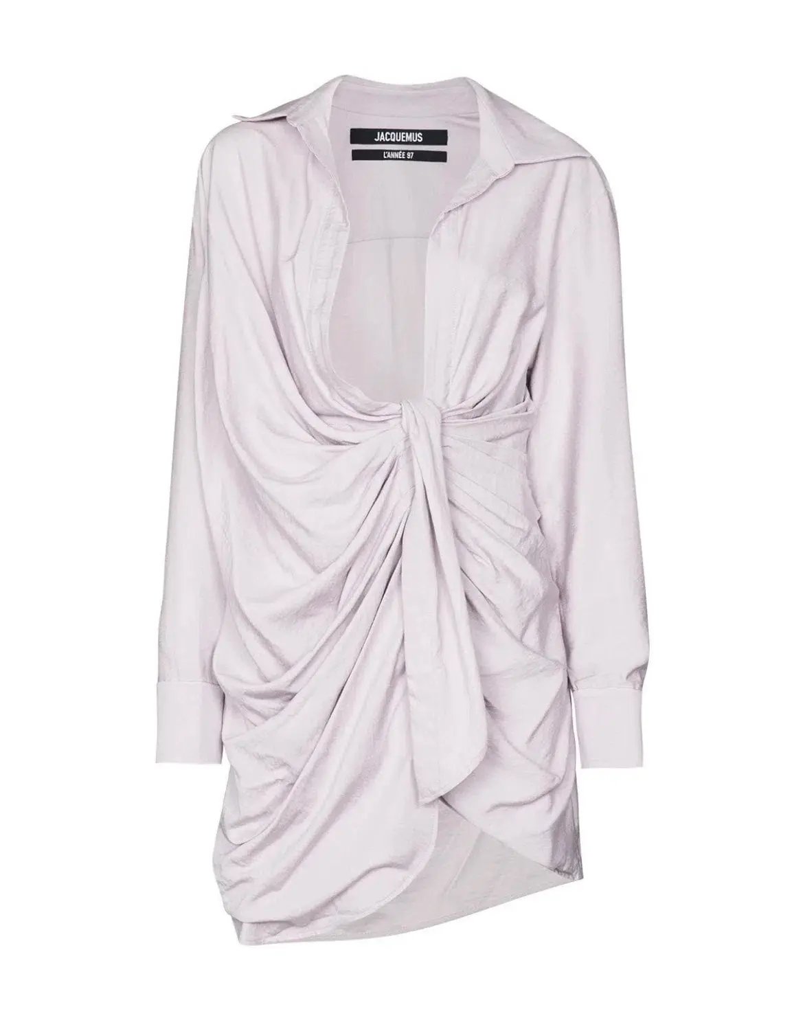 Jacquemus La Robe Bahia Knotted Shirt Dress Mini Lilac Size AU 8 photo 3