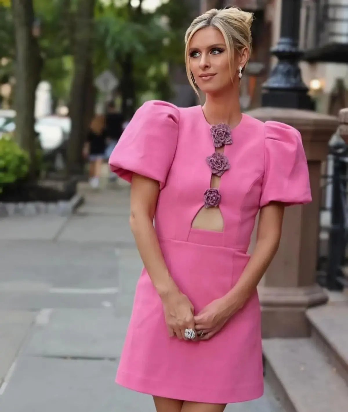 Rebecca Vallance Aubree Flower Mini Dress Pink  Size 8 photo 2
