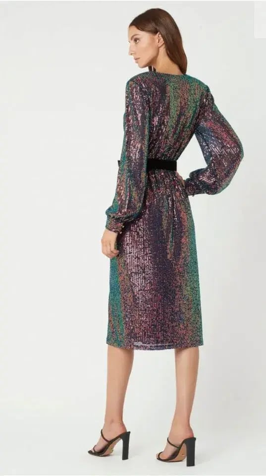 Rebecca Vallance Roxbury Midi Dress Sequin Size 6 photo 3