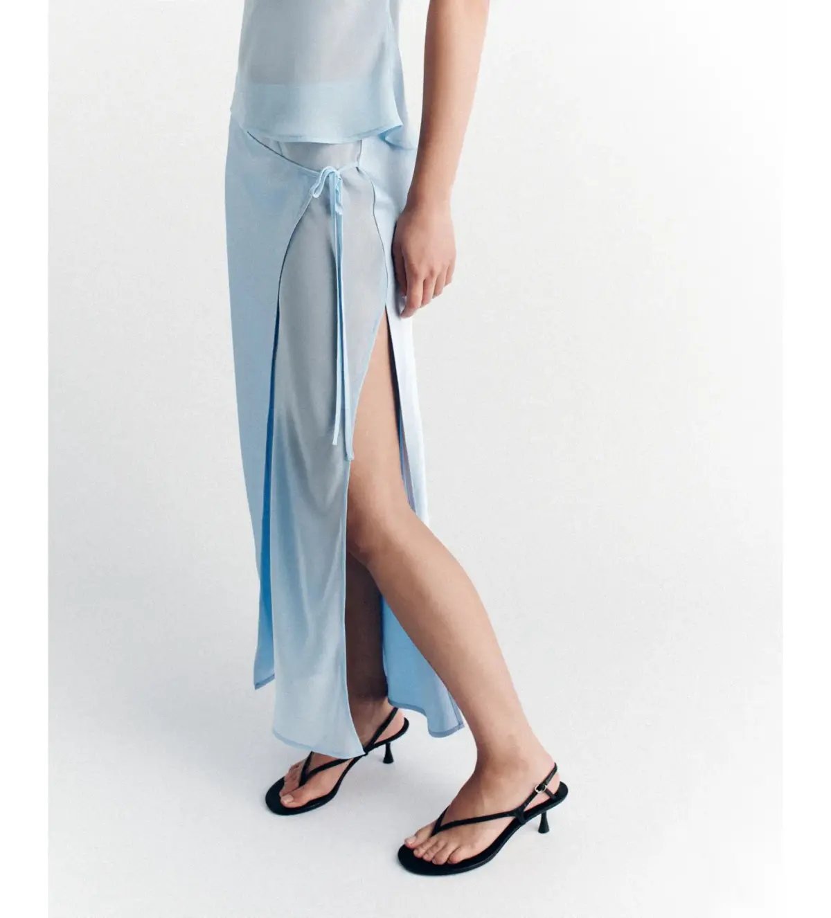Ownley Patrice Strapless Top Size M/AU 10 and Ricky Midi Skirt Size S/AU 8 Baby Blue Set photo 6