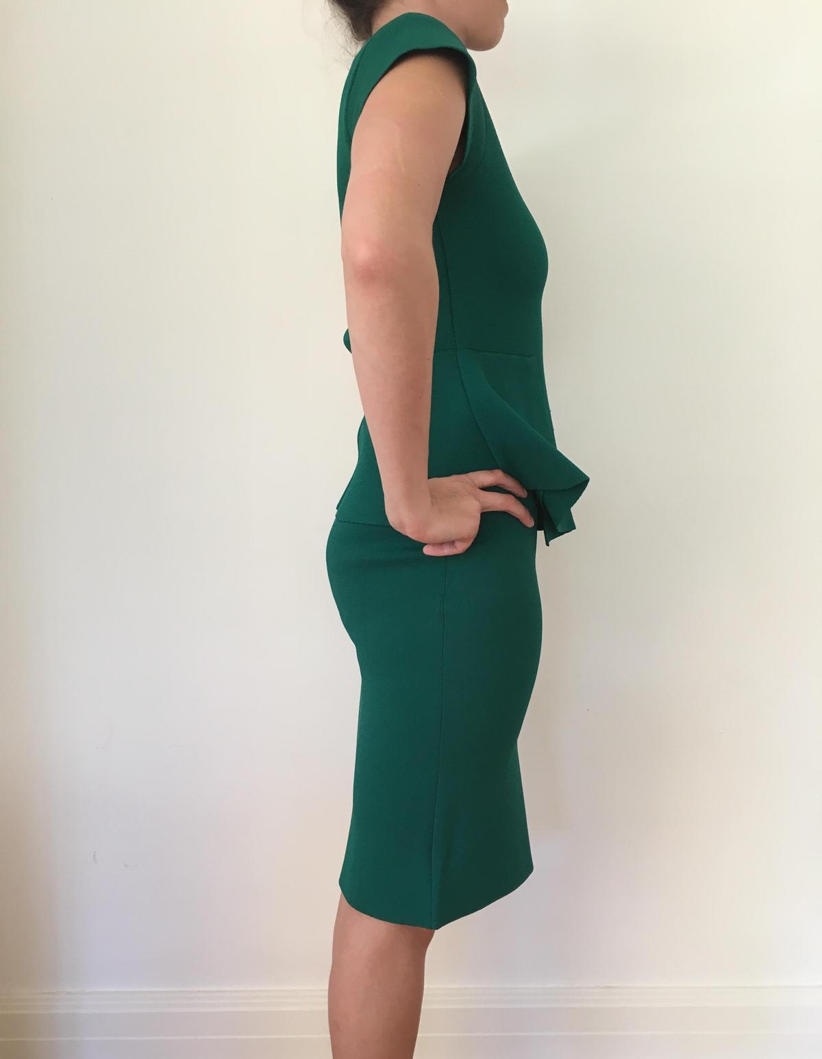 Scanlan Theodore Green two peice crepe knit dress sz 12 photo 2
